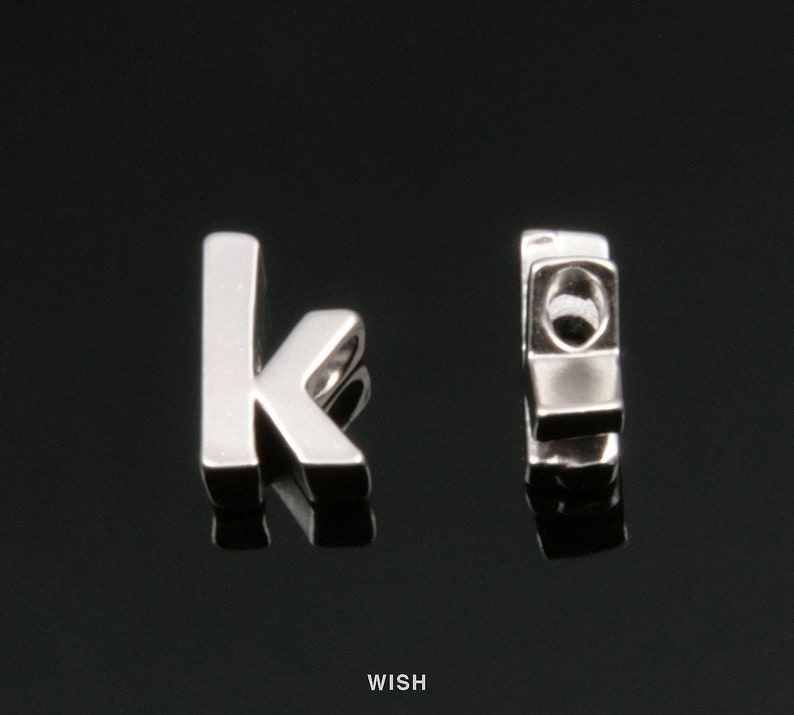 k Small Letter k Alphabet Initial Letters Words 4.2mm x 7.2mm MMG-002-B Lower Case Letter k in Matte Gold