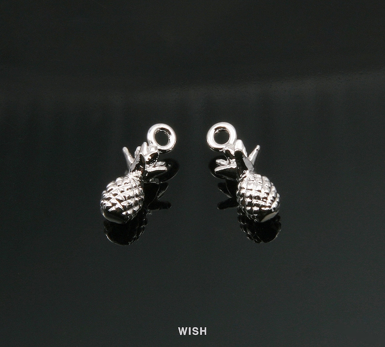 Dainty Pineapple Pendants in Gold Solid Pineapple Charms / Etsy