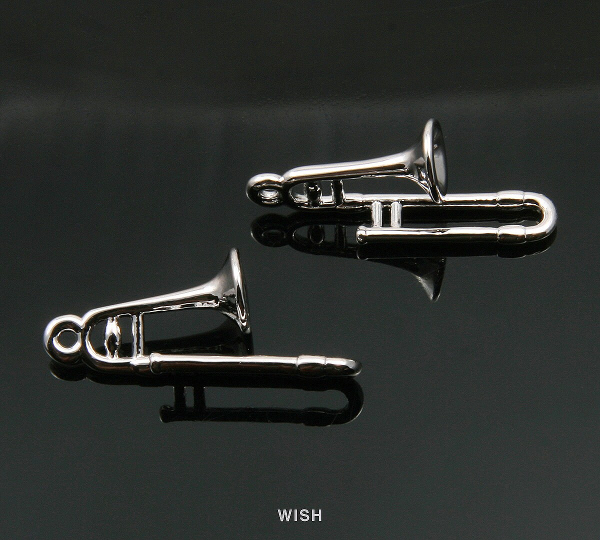Trombone Pendants in Rhodium Musical Instrument Charms / Etsy