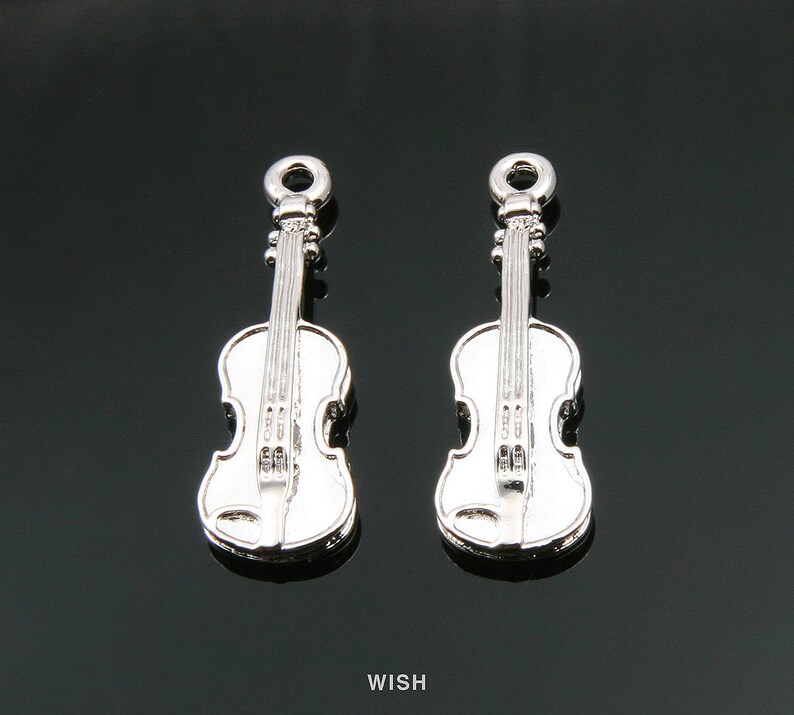 Violin Pendants in Gold Musical Instrument Charms / 16k Gold Etsy