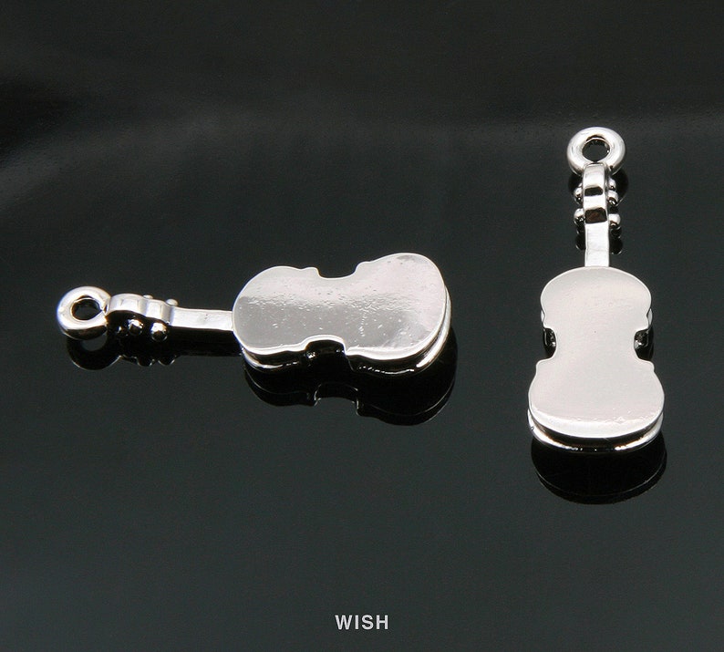 Violin Pendants in Gold Musical Instrument Charms / 16k Gold Etsy