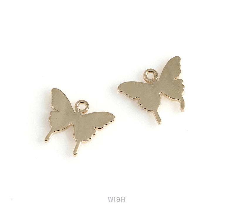 Butterfly Pendant in Gold Gold Blank Butterfly Charm Gold Butterfly Butterfly Earrings Butterfly Necklace 11.5mm x 9mm MG-541-P