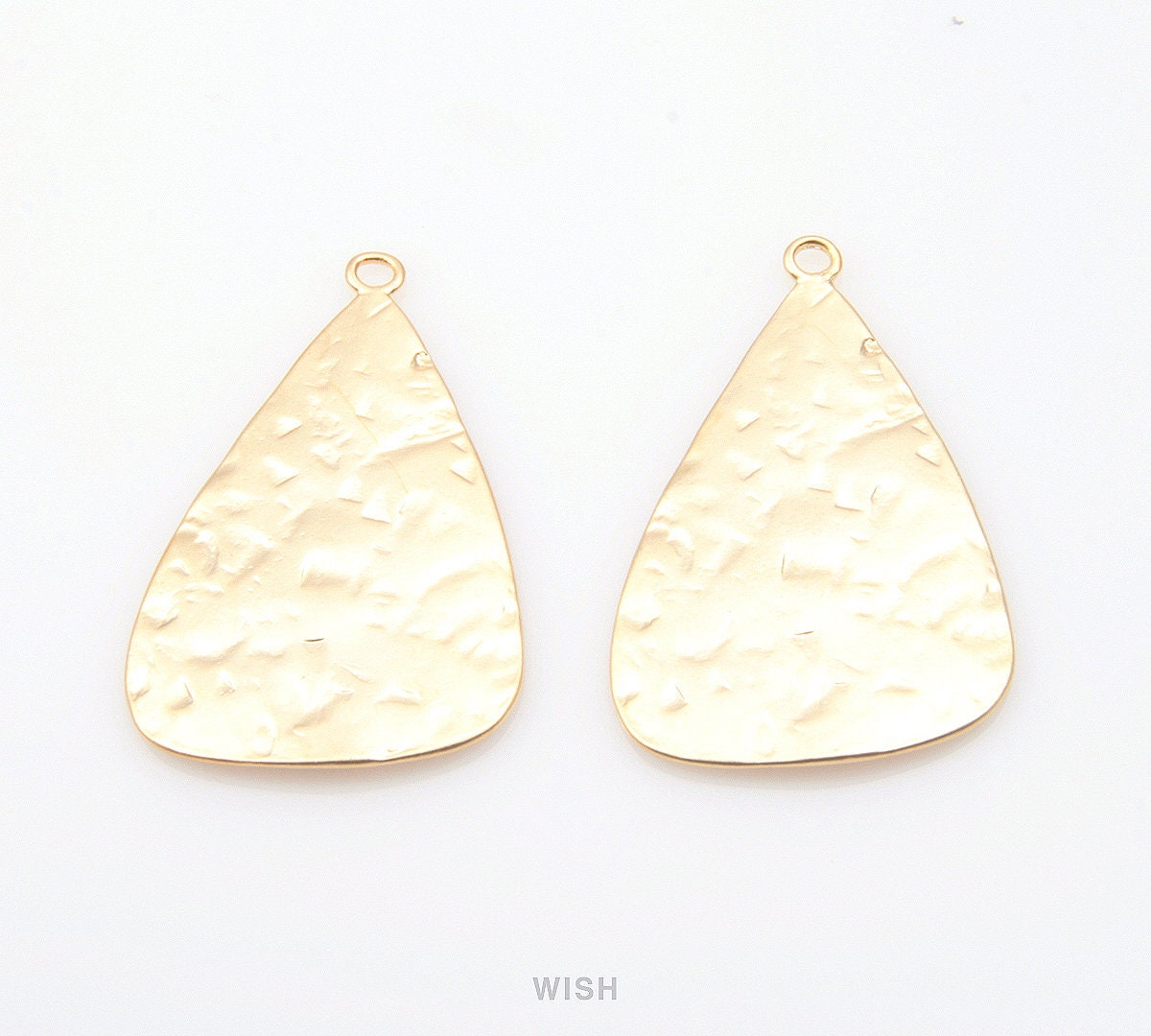 Hammered Triangle Pendants in Matte Gold Triangle Charms / - Etsy