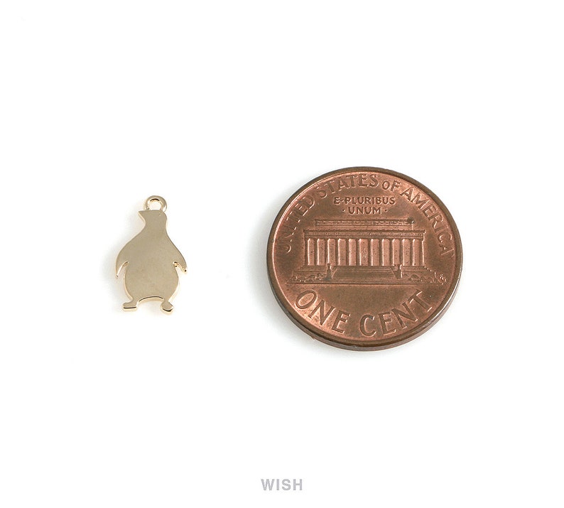 Penguin Pendant in Gold Gold Penguin Charm / Penguin / Etsy