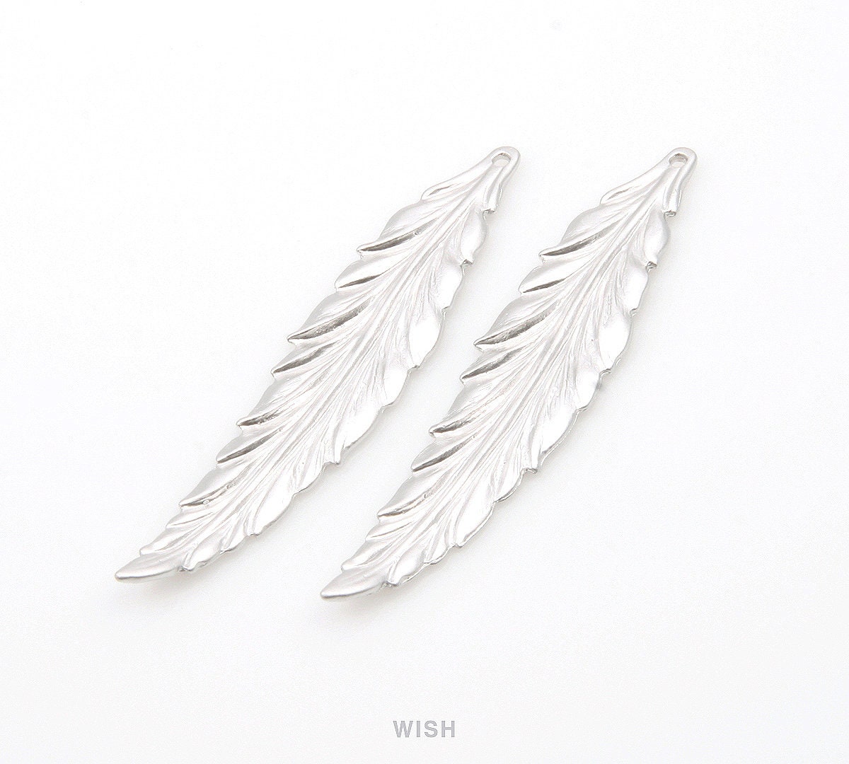 Large Feather Pendant in Matte Gold Textured Feather Charm / Etsy