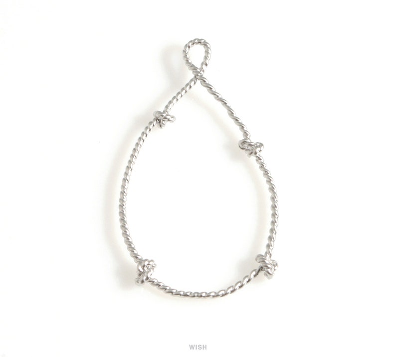 Open Teardrop with Knots Charm Drop Open Drop Knot Teardrop 24mm x 41mm MMG-619-P Open Drop with Knots Pendant in Matte Gold
