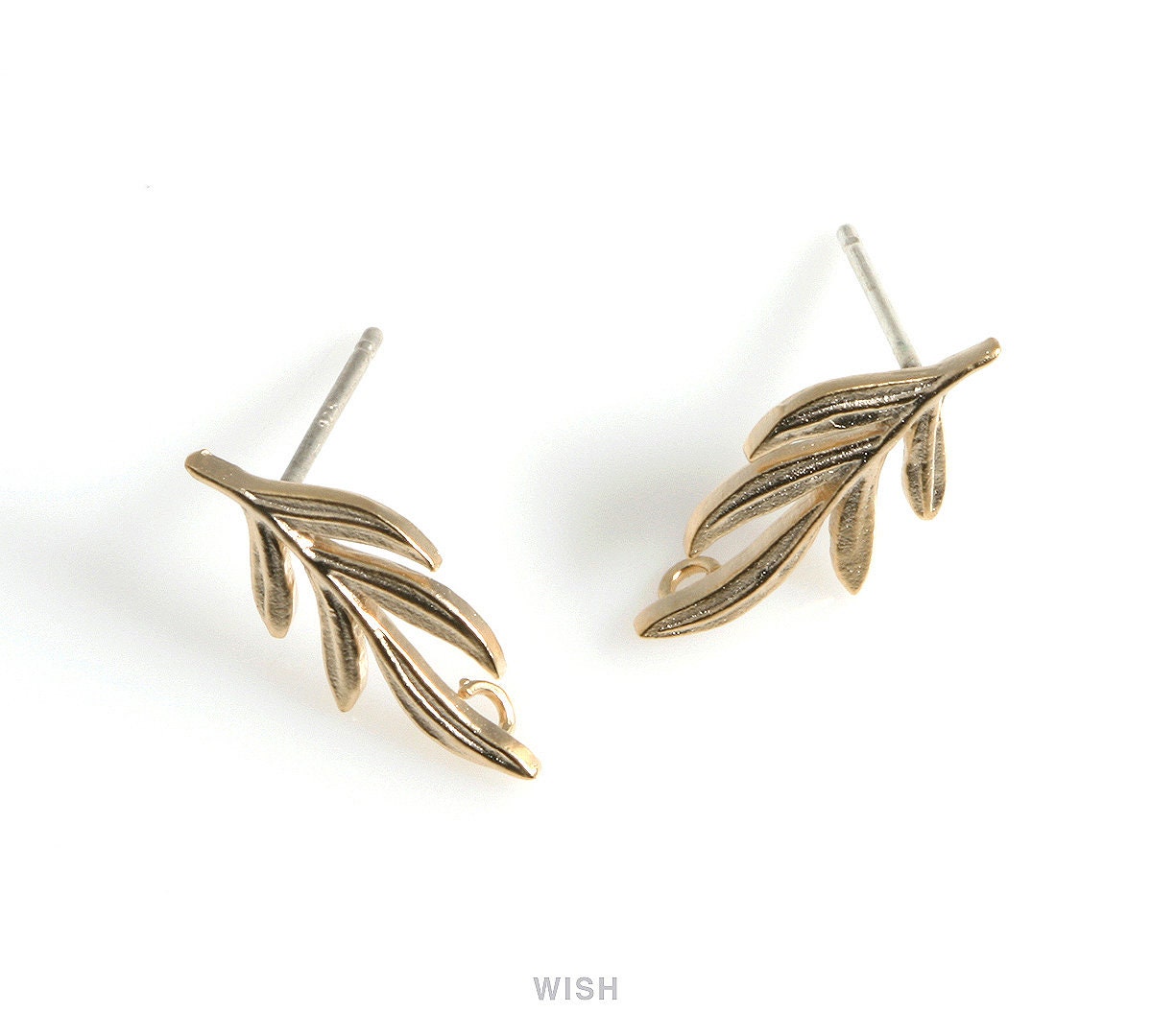 Rosemary Stud Earrings in Matte Rhodium Herb Leaf Ear Studs / Etsy