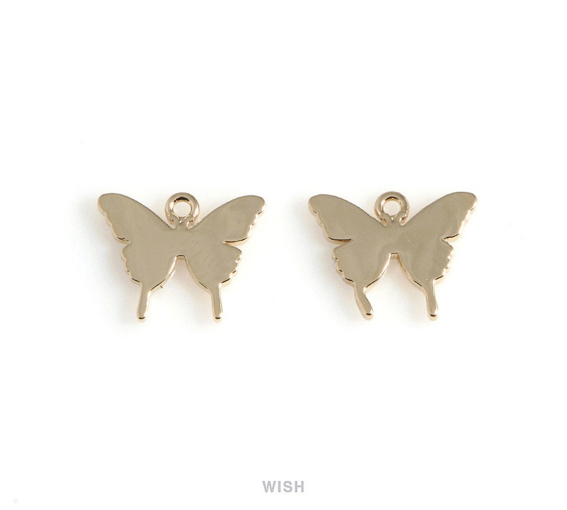 Butterfly Pendant in Gold Gold Blank Butterfly Charm Gold Butterfly Butterfly Earrings Butterfly Necklace 11.5mm x 9mm MG-541-P