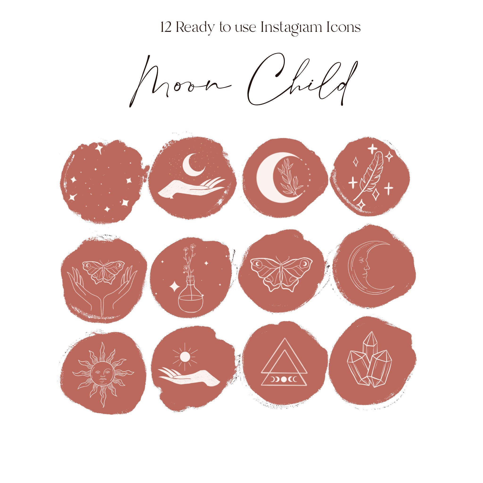 Moon Child Celestial Instagram Icons Instagram Story | Etsy