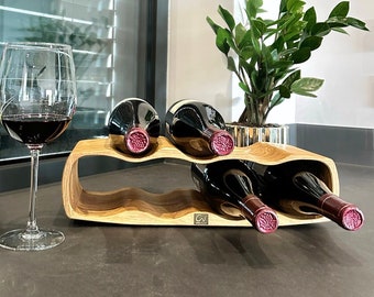 Handmade Wooden Wine Rack Anniversary Gift Housewarming Gift Home Decor Wood Shapes