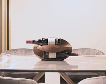 Botellero y soporte para botellas hecho a mano: ideal como regalo de aniversario o Navidad.