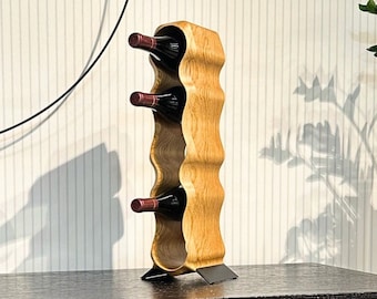 Botellero y soporte para botellas hecho a mano: ideal como regalo de aniversario o Navidad.