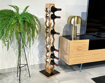 Idea de diseño de interiores para botellero, regalo artesanal, muebles hechos a mano, decoración hecha a mano OMO