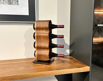 Botellero de madera: decoración artesanal para amantes del vino. Ideal como soporte, organizador y solución de almacenamiento.