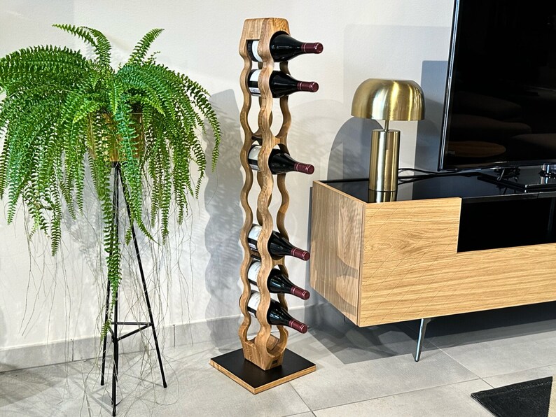 Weinregal aus Holz freistehender Design Weinständer perfektes Geschenk ...