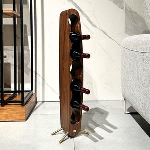 Wine Rack Modern Minimalist Wine Storage Eco-Friendly Handcrafted Wine Holder for 7 Bottles