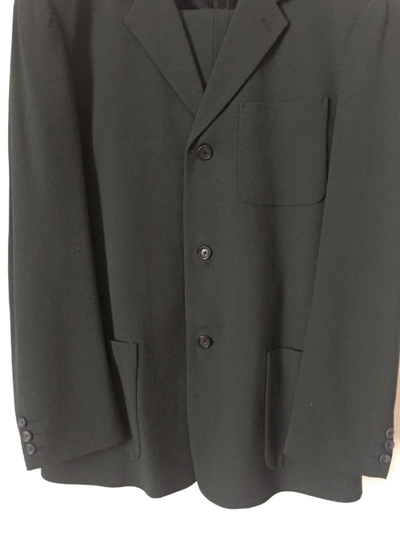 Vintage Y/'s for men suit jacket and pantsdark green colourRef SU002