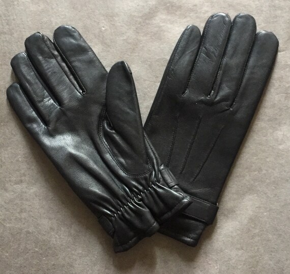 mens black leather gloves