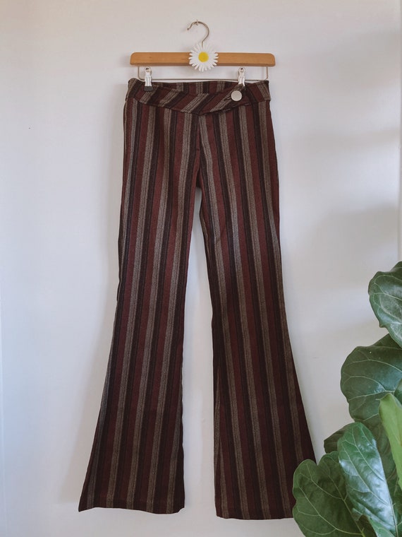 Vintage Stripe Flares | 70s Style | Mid Rise | Bel