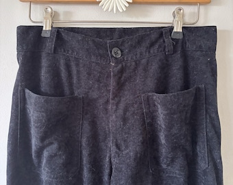 Vintage 1990s Eldorado Velvet Flares | Black High Waist Pants | Cowboy Disco Vibes