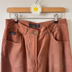 90年代ヴィンテージ アメリカーノ タンパンツ | スエード調ウエスタンスタイル | ハイライズ