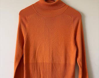 Vintage Fiorucci Orange Turtleneck | Y2K Knitwear | Iconic Designer Label