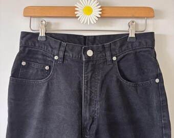 Vintage 1990s Rockmans Black Jeans | High Waisted Bootleg | Retro 90s