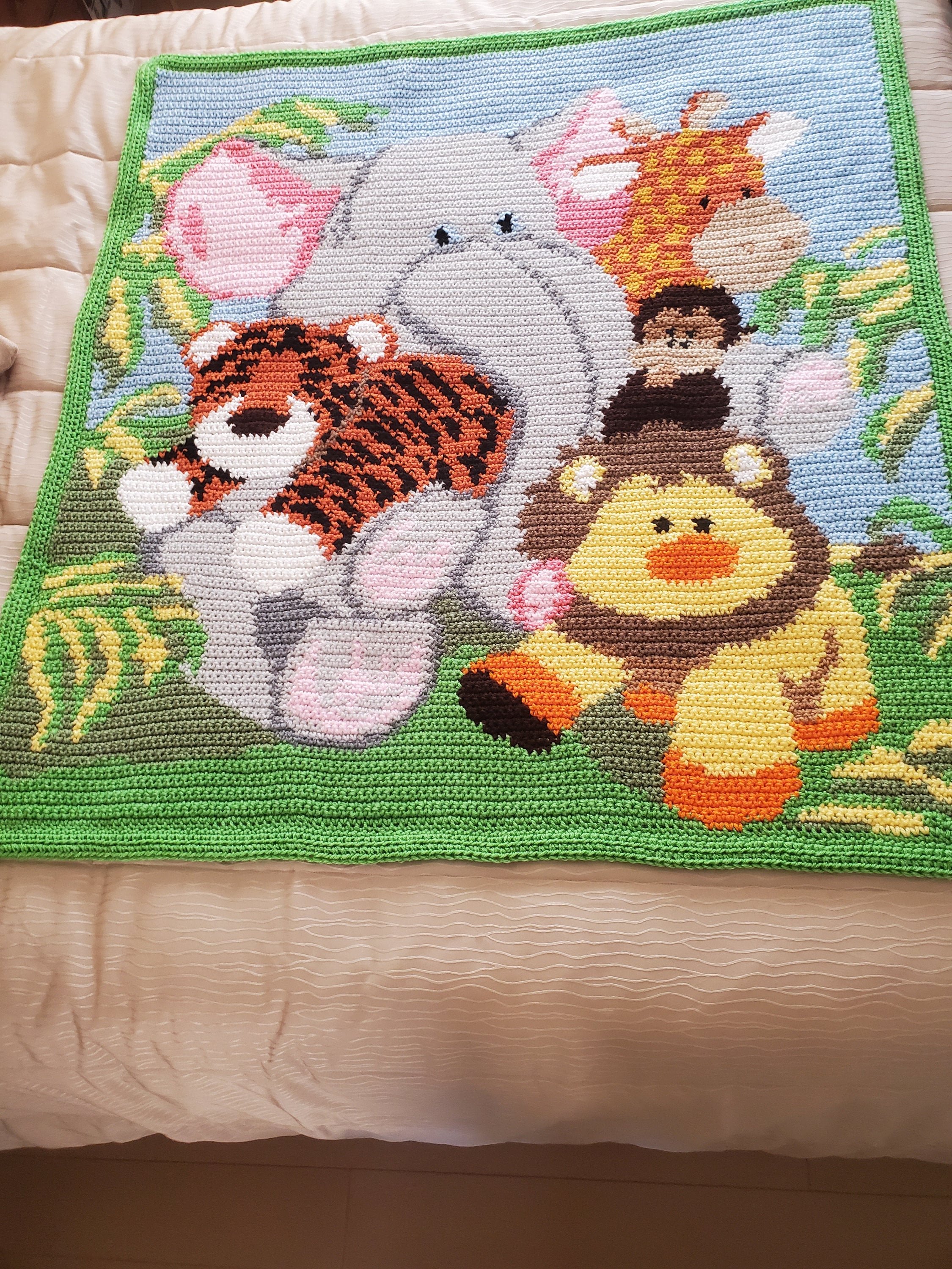 Baby/toddles Jungle Blanket Crochet Baby/toddler Afghan, Baby/toddler