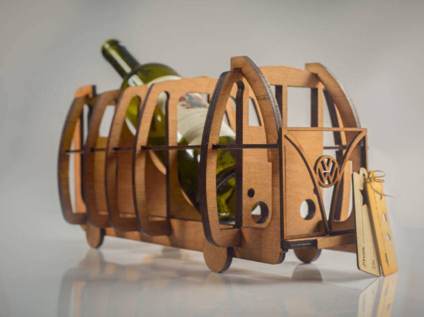 Custom Wine Rack Campervan Waxed Wooden Wine bottle holder Etsy