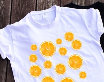 Orange t-shirt orange fruit shirt trendy t-shirt gift t-shirt tumblr shirt summer 2018 shirts women t-shirt fruits t-shirt orange tee