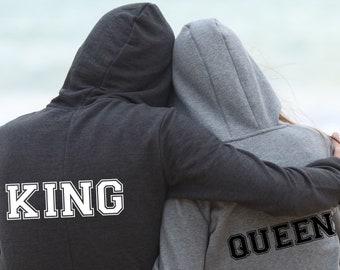 King and Queen hoodie, Anniversary gift sweater, Wedding gift for couple