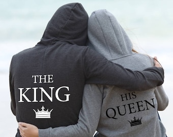 King Queen hoodie set Gift for couple