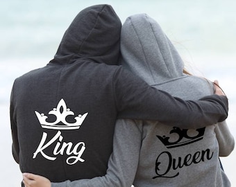 King Queen hoodie set Gift for couple