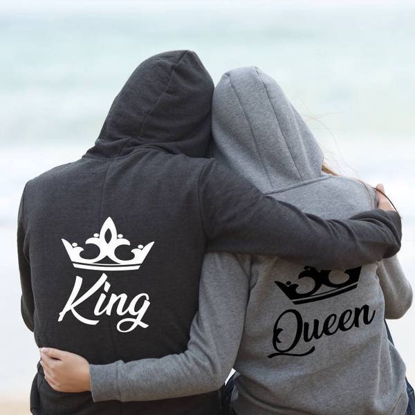 King Queen hoodie set Gift for couple