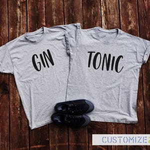 T-shirt Gin Tonic. Ensemble de t-shirts meilleur ami. T-shirt couple.