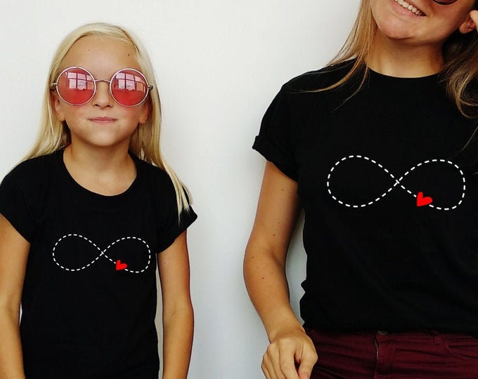Mothers day shirt, Mother and daughter matching shirts, Infinity love t-shirt set