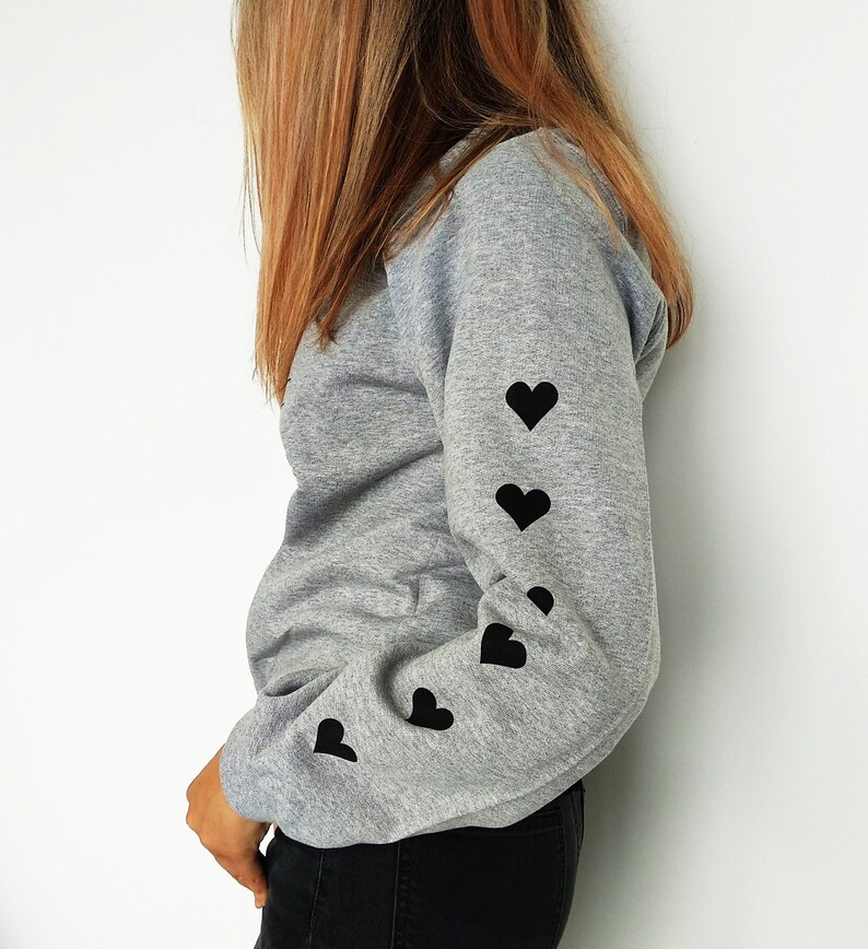 Heart Sweatshirt Cool Swag Sweater Sweatshirt With Hearts Etsy