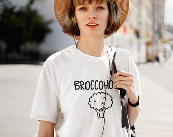 Broccoholic t-shirt, broccoli t-shirt, vegan shirt, gift for vegan friend, cool t-shirt, oversize t-shirt for girls