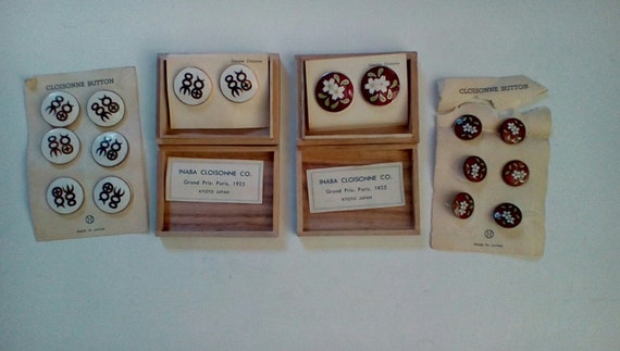 Cloisonne earrings and buttons