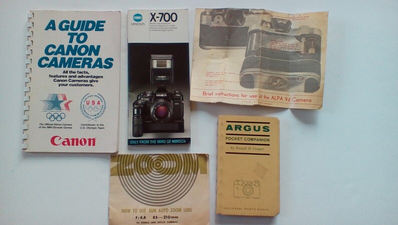 Various camera manuals