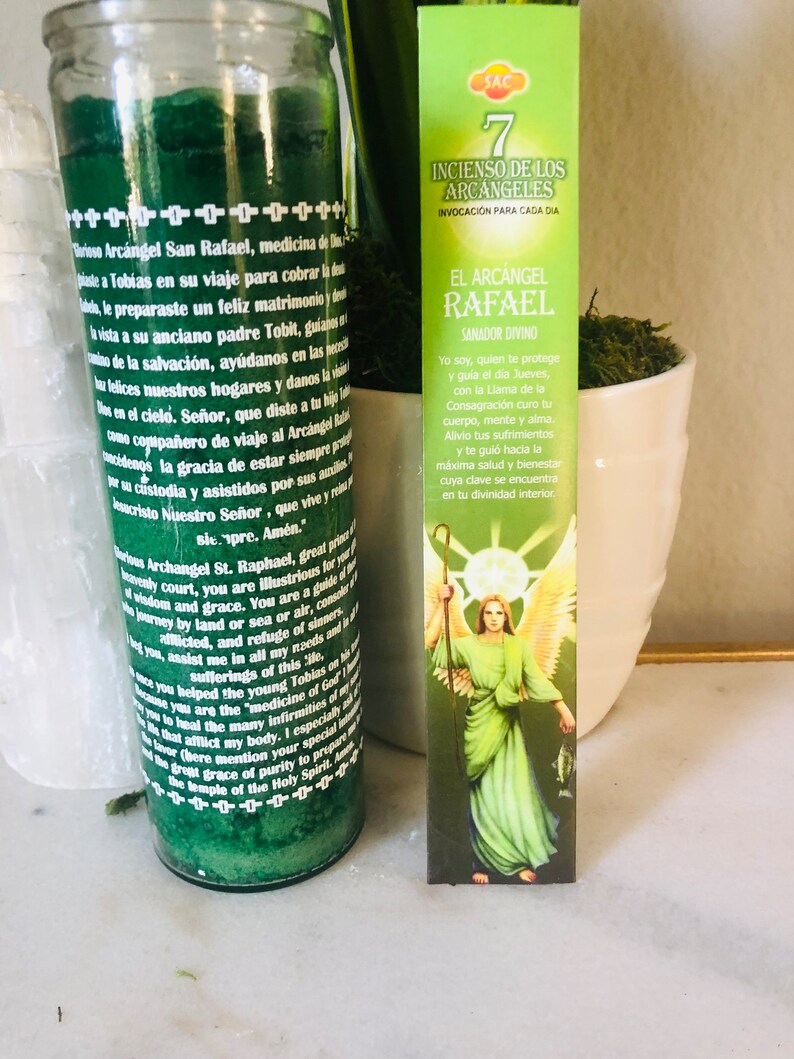 Archangel Raphael Candle,archangel Prayer Candle, Prepared Candle,7 Day
