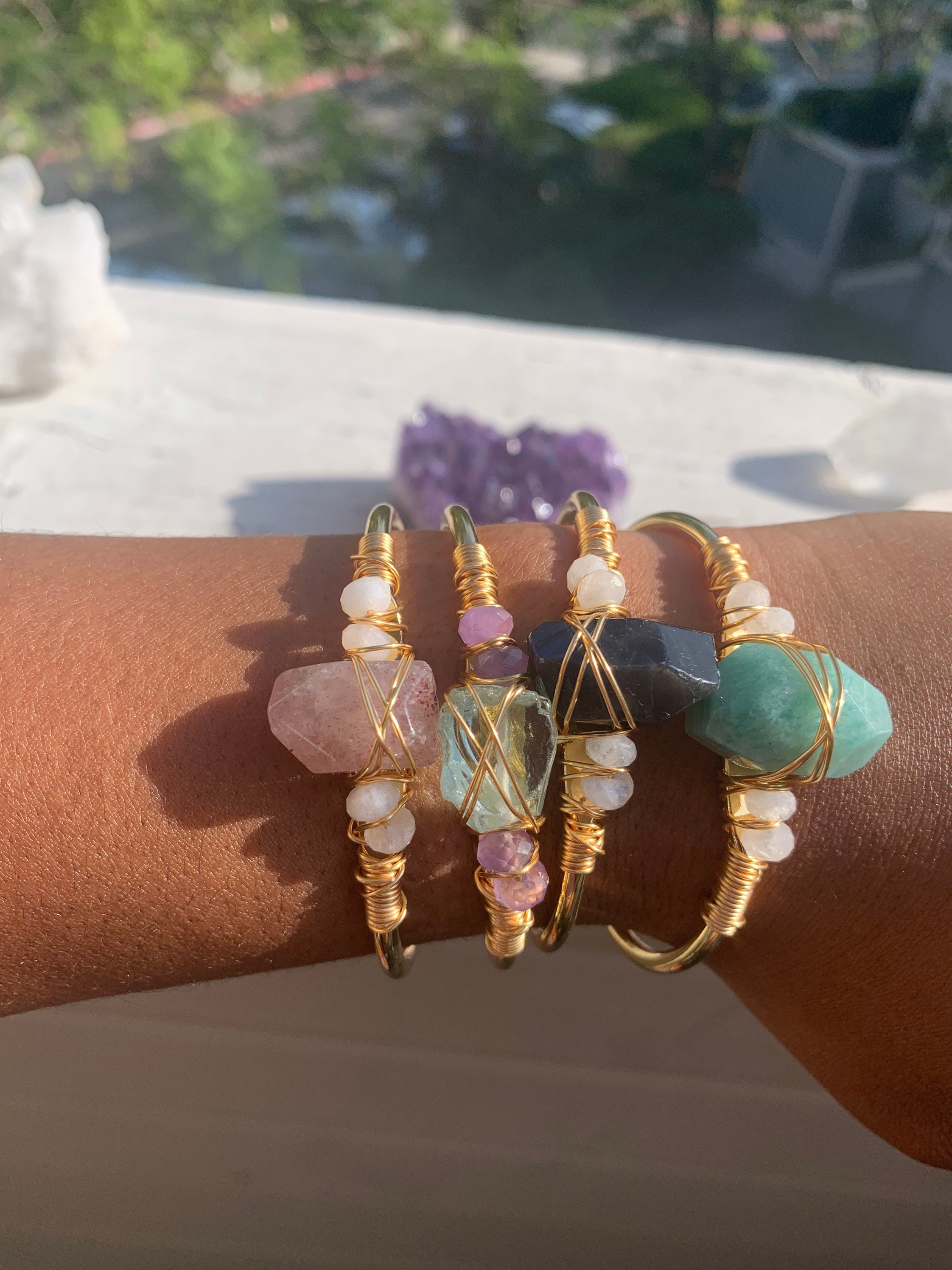 Crystal Cuff Bracelets Etsy