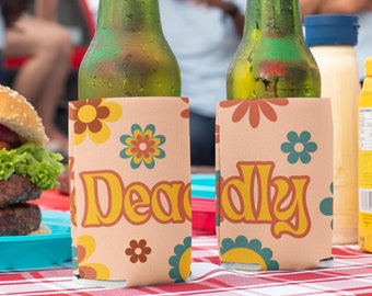70&#39;s Floral &quot;Deadly&quot; | Stubby Cooler