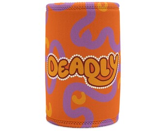 Aboriginal design | Deadly | Stubby Cooler | Orange