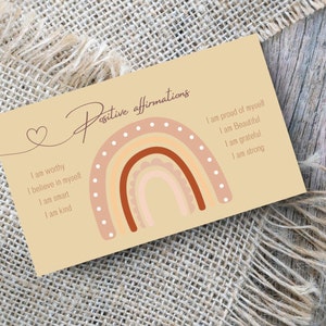 Téléchargement numérique | Carte de visite | Petite carte de visite | Carte d'affirmation positive | Cadeau pour les clients