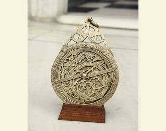 Oriental Astrolabe, Astronomy, Vintage Navigation Instrument, Eastern Astrolabe, Islamic Arab , Planetarium, Zodiacs, Stars, Quadrants