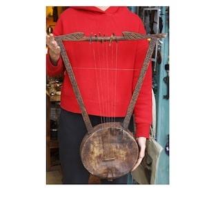 Vintage Ethiopian Lyre Kissar , Kissir Instrument,  African Psaltery Musical Instrument, African Six String Instrument