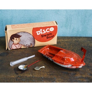 Vintage Steam Boat Tin toy, India Vintage Boat Toy, Vintage Tin Toys, Tin Toys Collector, Disco Steam Boat, National Udyog Varanasi