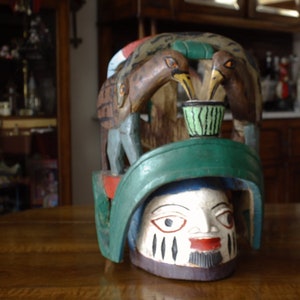 Colonial Interior Design Decoration, Yoruba Gelede, African Traditional Object, Vintage Hand Crafted Gelede, Retro Original African Mask hat