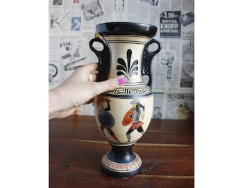 【送料無料・蔵出し】古代ギリシャ　花瓶　黒絵式陶器　ギリシャ陶器 送料無料・蔵出し】古代ギリシャ 花瓶 黒絵式陶器 ギリシャ陶器